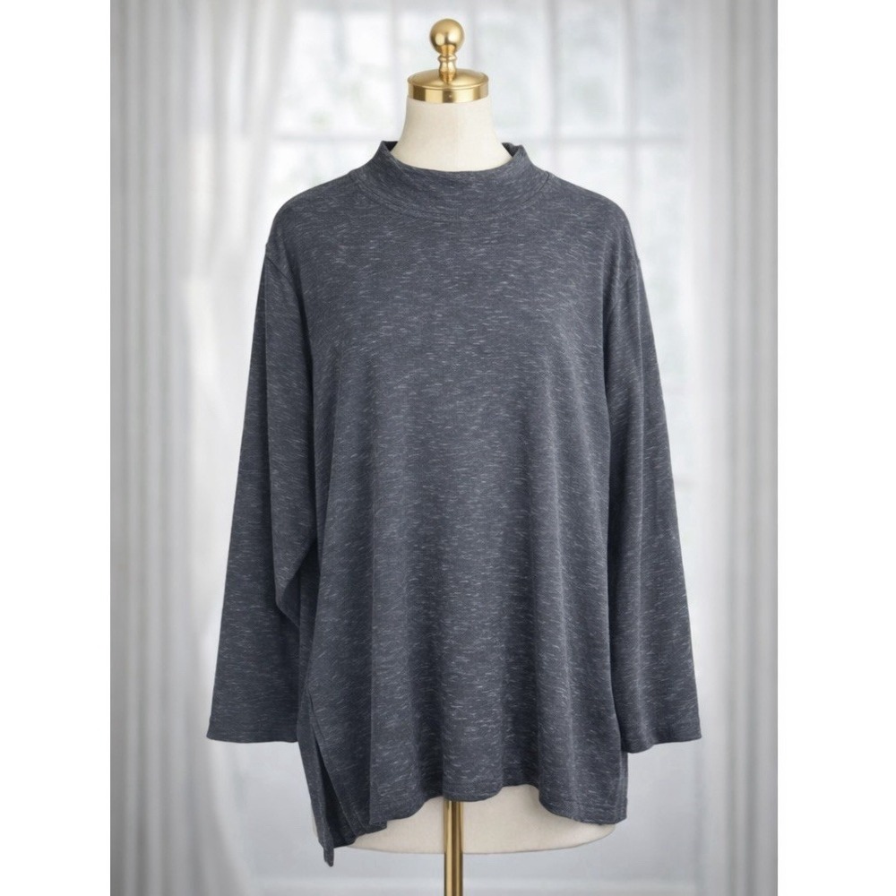 Duluth Trading Tunic Top Womens Size XXL Gray Heavyweight Knit Mock Neck